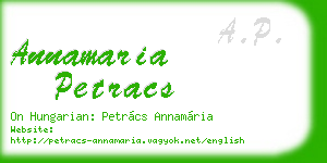 annamaria petracs business card